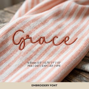 Small Script Embroidery Font, Handwritten Embroidery Font Cursive, PES DST (Digital Download)
