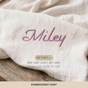 Small Cursive Embroidery Font, Hanwritten Script Embroidery Font, BX PES DST (Digital Download)