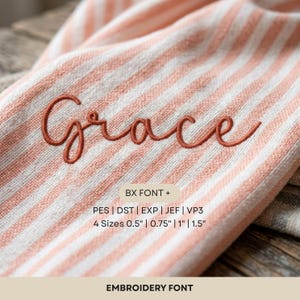 Small Script Embroidery Font, Handwritten Embroidery Font Cursive, PES DST BX Font (Digital Download)