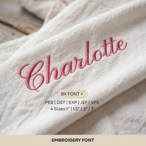 Script Embroidery Font, Elegant Cursive Embroidery Font, Bridal Wedding Style, PES DST BX Font (Digital Download)