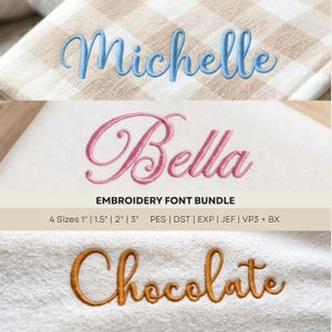 Script Embroidery Font, Cursive Machine Embroidery Font Bundle, Elegant Handwriting PES DST BX Font (Digital Download)