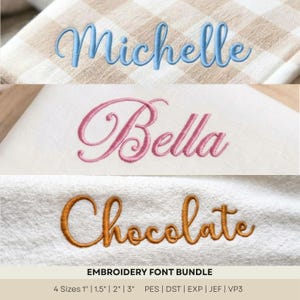 Script Embroidery Font, Cursive Machine Embroidery Font Bundle, Elegant Handwriting PES DST (Digital Download)