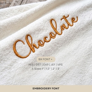 Cursive Font Embroidery File, Cute Script Machine Embroidery PES DST BX (Digital Download)