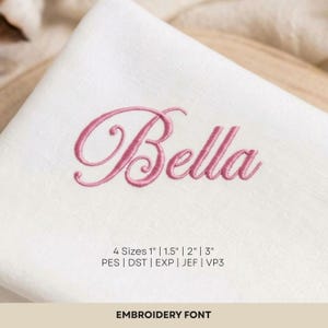 Script Embroidery Font, Elegant Cursive Embroidery Font, PES DST (Digital Download)