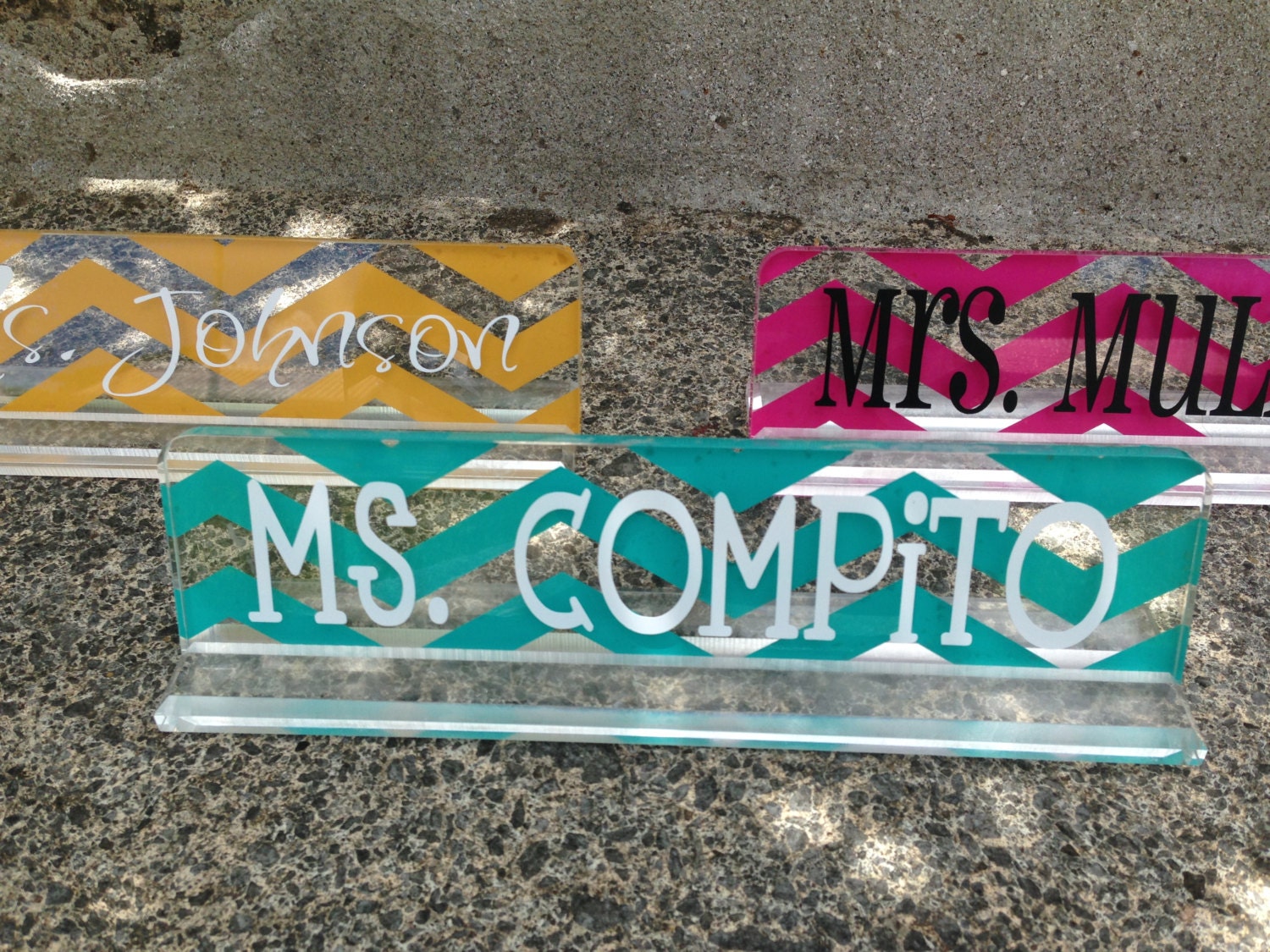 Personalized Teacher Gift Office Decor Desk Accessories For Etsy 4th-grade-for-sure-diy-desk-name-plate