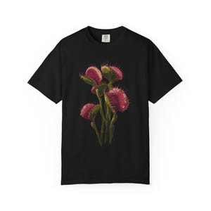 Venus flugfälla illustration T-shirt | Köttätande växt grafisk T-shirt