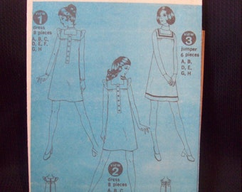 Vintage Simplicity Pattern 6565 A-Line Dress or Jumper Size 14 Uncut Factory Fold New Old Stock circa 1970s *NO Pattern Envelope*