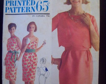 Vintage Simplicity Pattern 4929 Dress Jacket Cummerbund Cut Size 14 circa 1960s