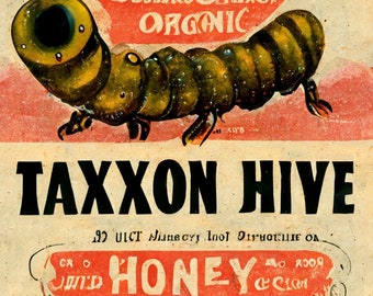 Taxxon Hive Organic Honey Ad - vintage advertisement Alien raw nectar company - Animorphs - AI illustration style 8x10 Inch Print