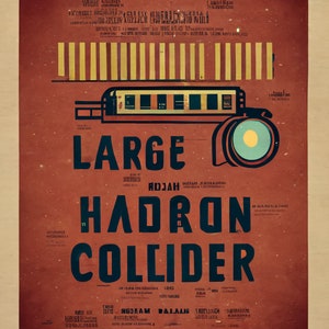 large hadron collider blueprint - Geneva, Switzerland - AI vintage poster style 8x10 Inch Print