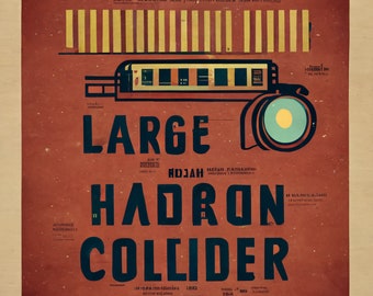 large hadron collider blueprint - Geneva, Switzerland - AI vintage poster style 8x10 Inch Print