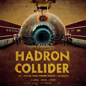 large hadron collider - Geneva, Switzerland - AI vintage poster style 8x10 Inch Print