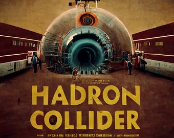 large hadron collider - Geneva, Switzerland - AI vintage poster style 8x10 Inch Print