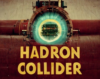 large hadron collider - Geneva, Switzerland - AI vintage poster style 8x10 Inch Print