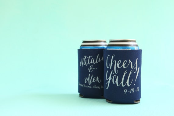 Cheers Y'all Custom Can Cooler Personalized Wedding | Etsy
