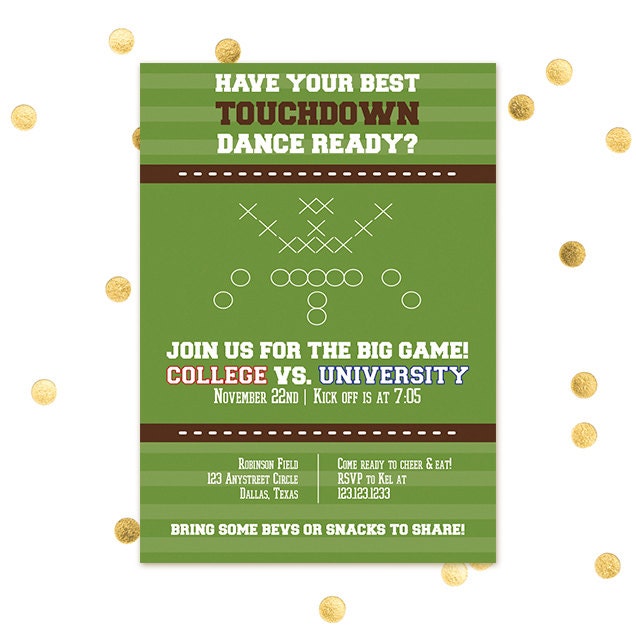 Touchdown Dance Big Game Tailgate Wedding Party Shower Game Etsy