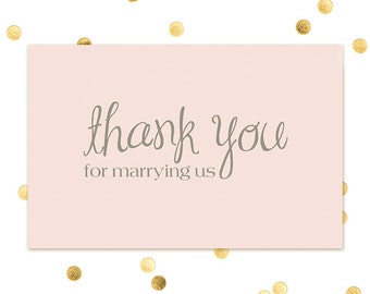 Thank You for Marrying Us! - Card for the Pastor or Officiant - Wedding Gift - Day of - Note to Minister - Note to Judge