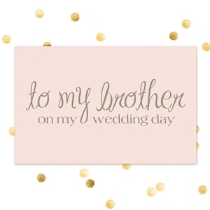 An meinen Bruder an meinem Hochzeitstag - Notiz an Bruder - Hochzeitstag - Dankeskarte - INSTANT DOWNLOAD