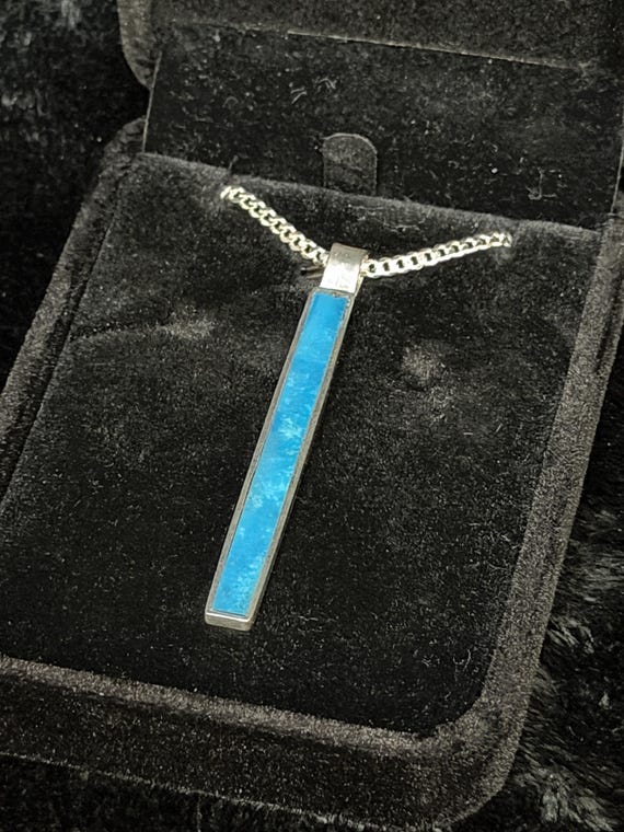 Handmade Turquoise Sterling Silver Jewelry Set – Pendant, Earrings, Italian Chain