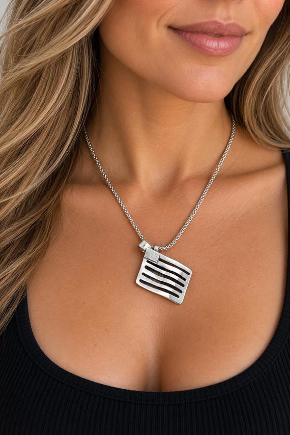 Sterling Silver American Flag Pendants – Handmade .925 Silver