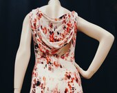 Hooded Low Backed Mini Dress, Sleeveless. Pretty Knit Prints. Great for Travel. Free Shipping in USA