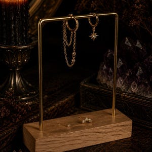 Set de Piercings d'Oreille Étoile du Nord & Chaînette Cascade Dorés • Composition Céleste Zircons • Bijou Talisman Guidance