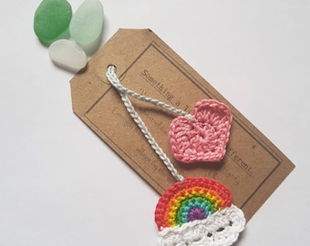 Rainbow umbilical cord tie.