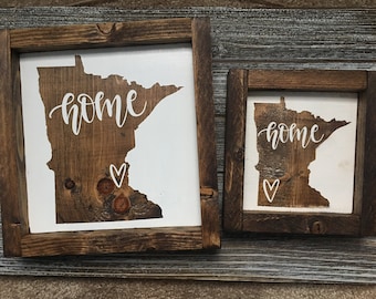 Wooden State Home Sign - Housewarming - Home Decor - Wedding gift - Personalized - New Home - Moving