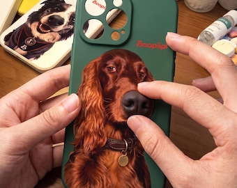Custodia per telefono personalizzata con animale domestico, naso morbido 3D di cane o gatto, ritratto di animale in silicone, custodia per iPhone