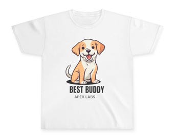 Cute Dog T-Shirt, Best Buddy Puppy Shirt, Dog Lover Gift, Kids Dog Tee, Cute Puppy Graphic Shirt