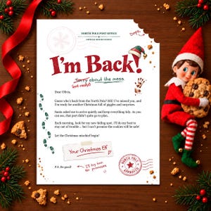 Editable Elf Arrival & Goodbye Letters, Funny Christmas Canva Templates, Printable Set