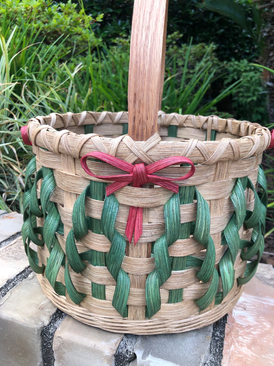Christmas Basket Christmas Tree Basket Round Basket Handwoven Etsy