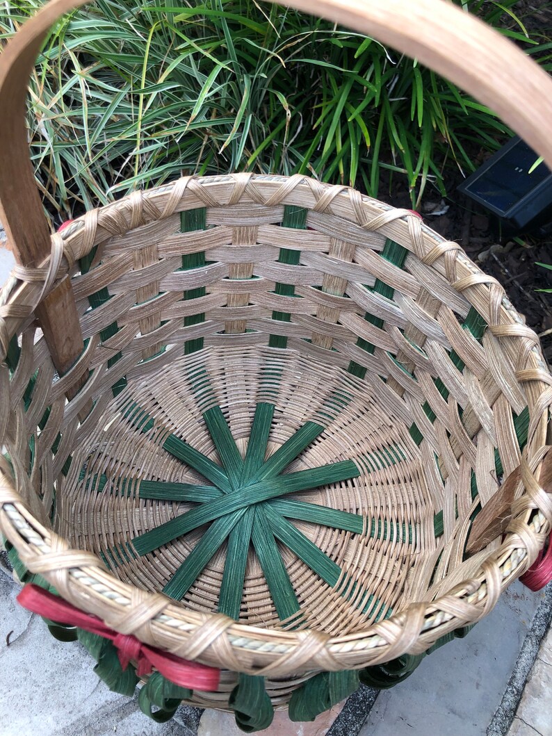 Christmas Basket Christmas Tree Basket Round Basket Handwoven Etsy