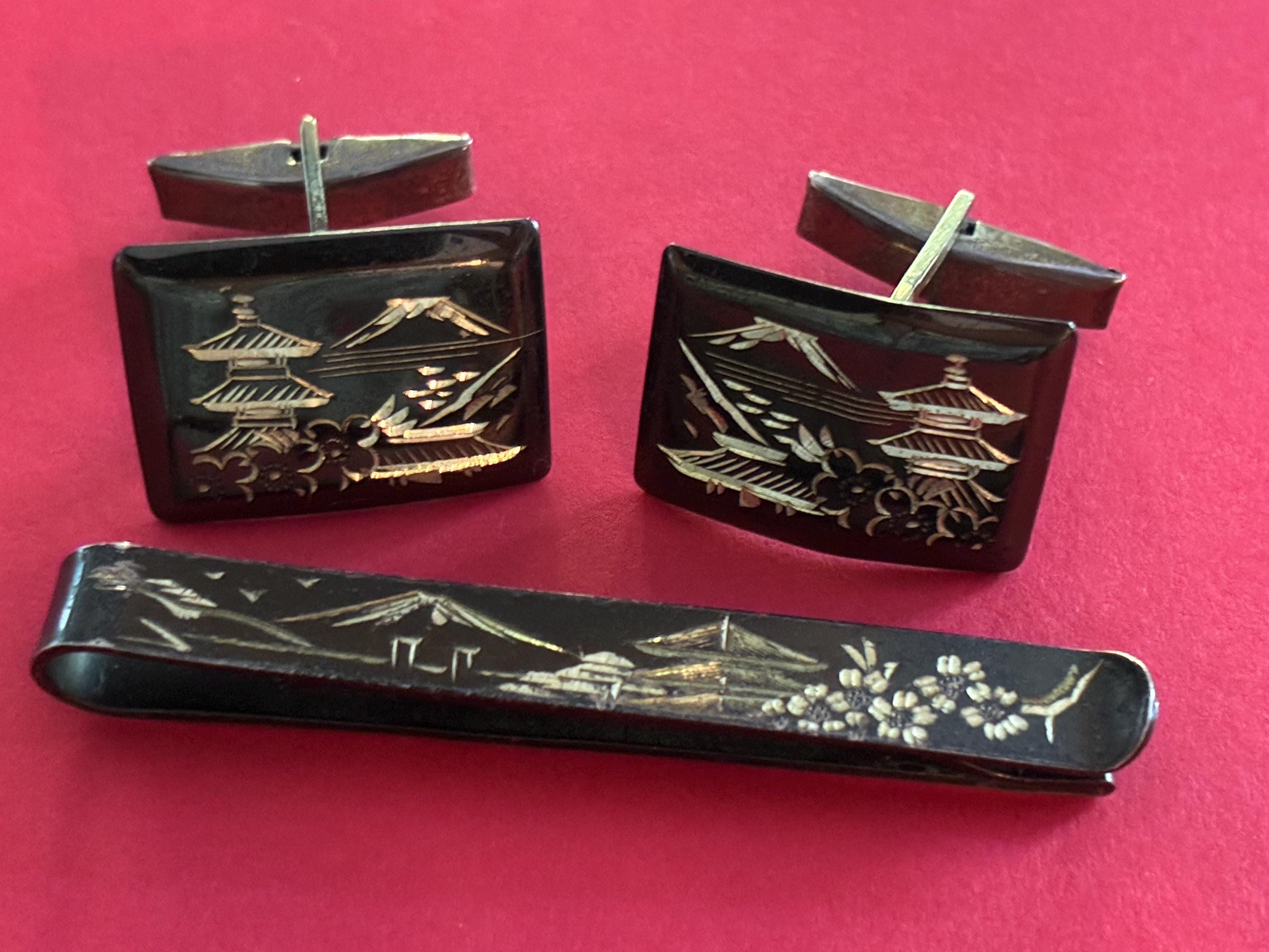 Damascene Japanese Cufflinks - Etsy