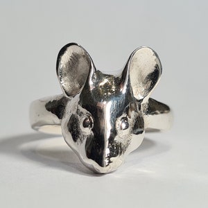 Mouse ring sterling silver handmade