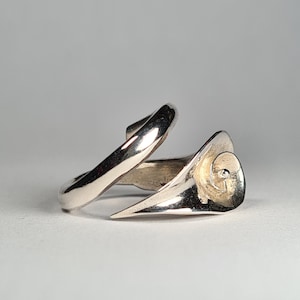 Calla Lily ring, sterling silver, handmade