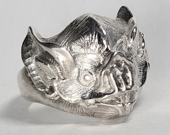 Bat Ring silver chunky ring vampire