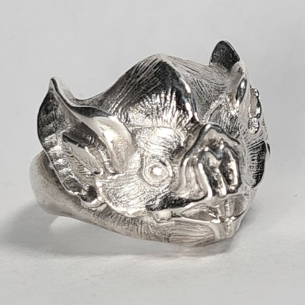 Bat Ring silver chunky ring vampire