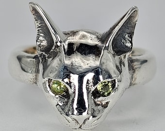 Abyssinian Cat ring sterling silver handmade