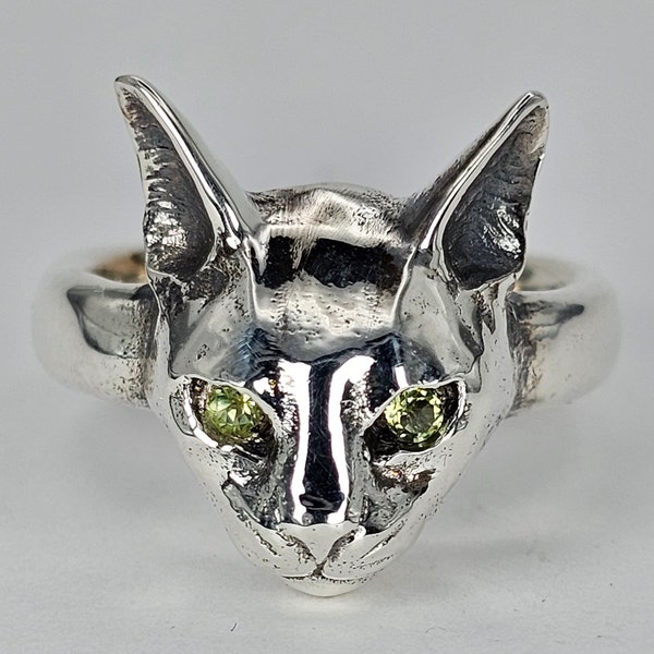 Abyssinian Cat ring sterling silver handmade