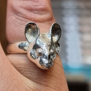 Mouse ring sterling silver handmade image 4