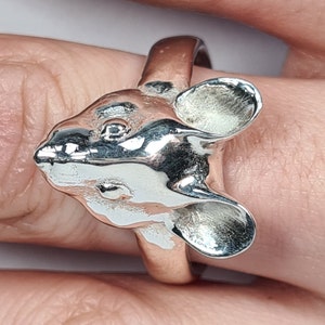 Mouse ring sterling silver handmade image 7