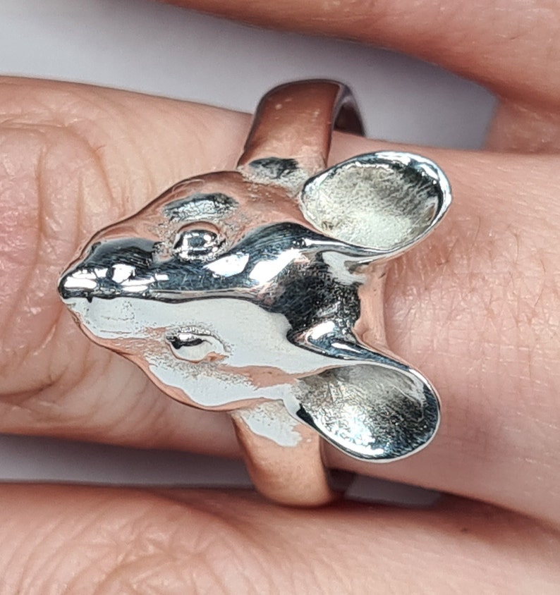 Mouse ring sterling silver handmade image 7