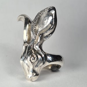 Hare ring sterling silver handmade