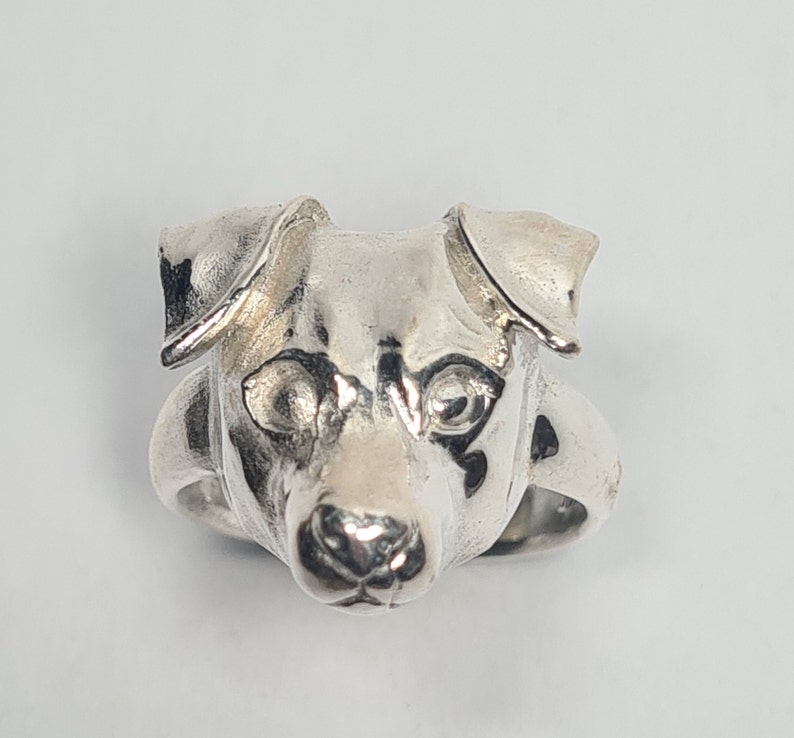 Jack Russell ring, dog ring, sterling silver handmade Silver, plain