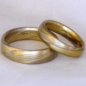 DESIGN CONSULTATION for Mokume Gane Wedding Ring - 18ct yellow and white gold