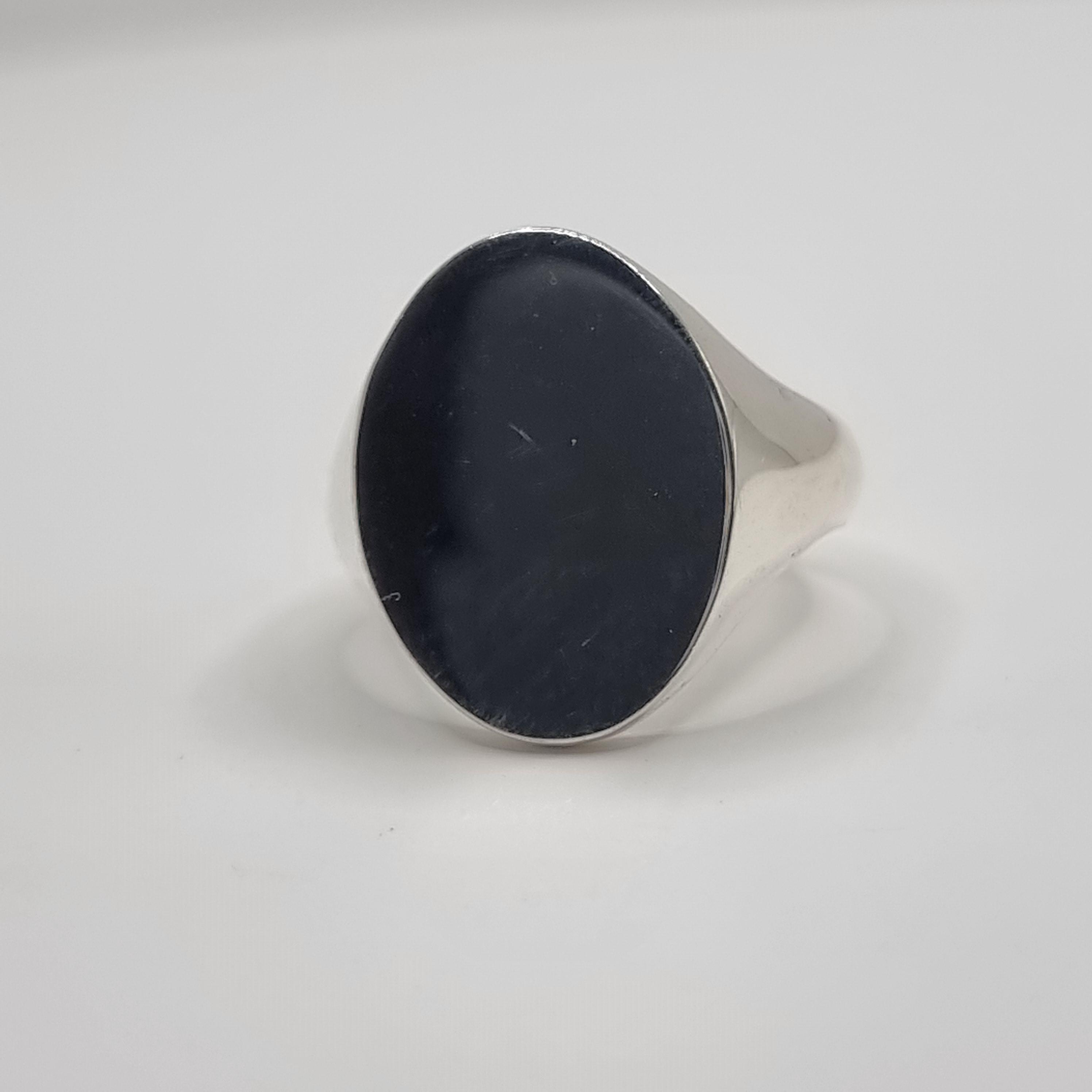 Sterling Silver Signet Ring, XX Large Traditional Oval Style 19mm 
