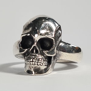Sterling silver skull ring handmade