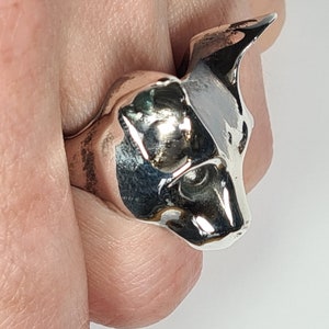 Cat ring sterling silver handmade Russian Blue Cat image 9