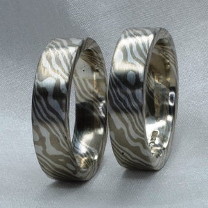 DESIGN CONSULTATION for Mokume Gane Wedding Ring - 18ct white gold and silver